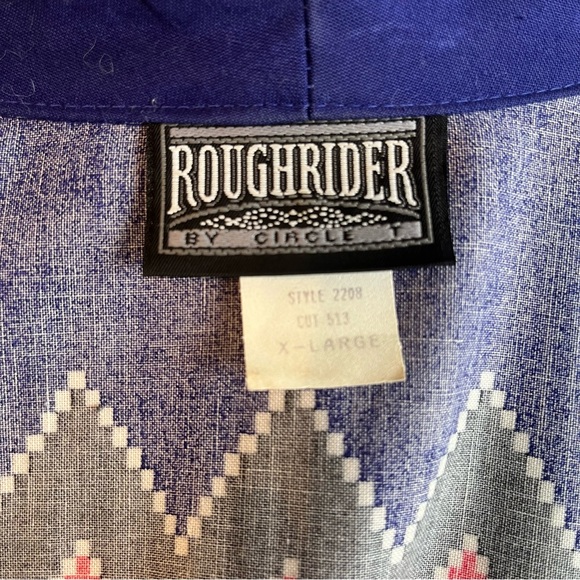 Vintage 90’s Roughrider Western Shirt Aztec Cowgirl Country Top - Picture 4 of 13